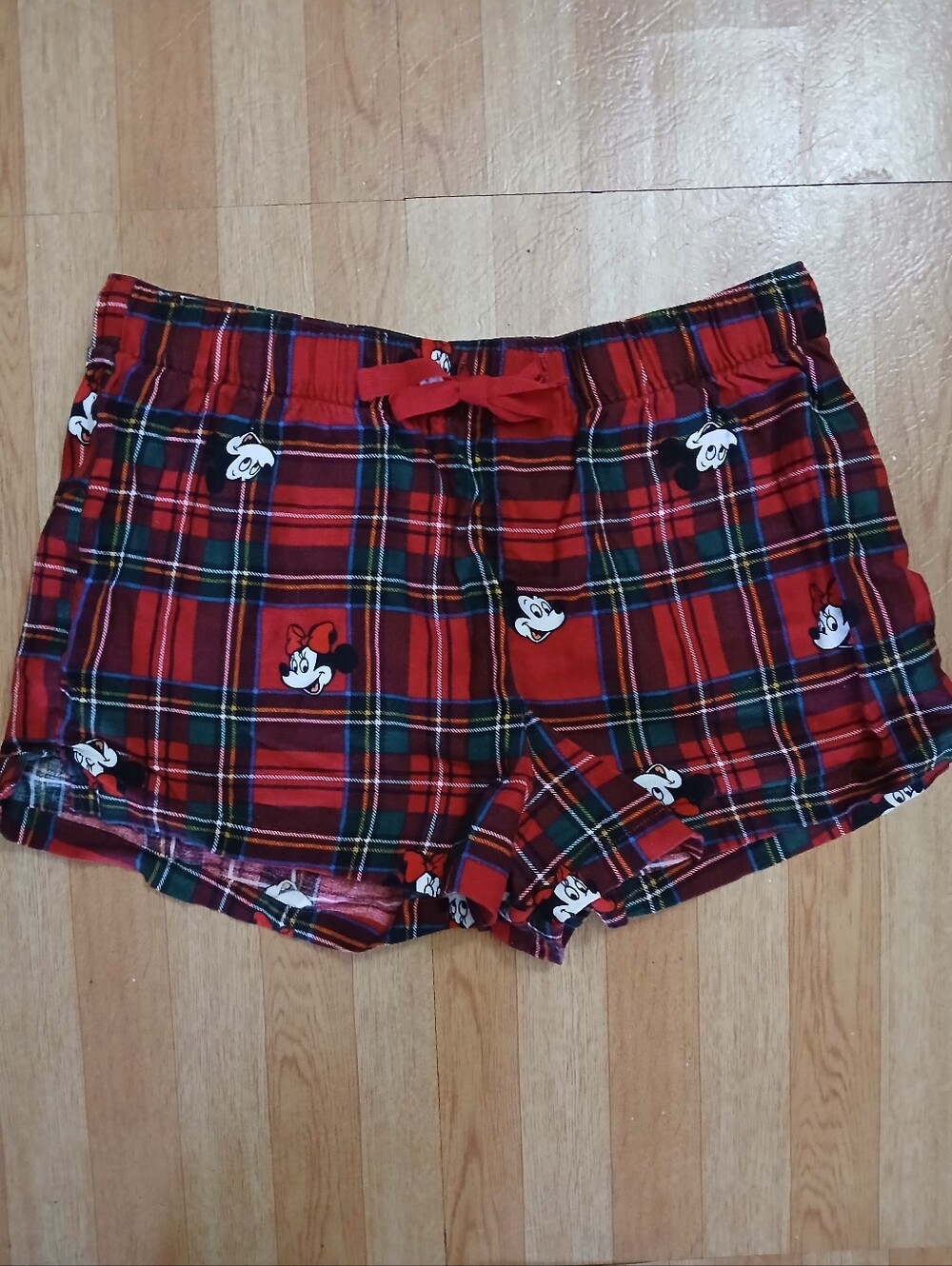 Old Navy Red Plaid Minnie Mouse Lounge Shorts